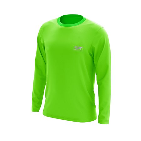 Camisa Segunda Pele Manga Longa Proteção Solar FPU 50+ Marca Spartan – Verde Limão