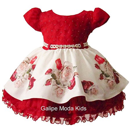 vestido de festa vermelho para bebe