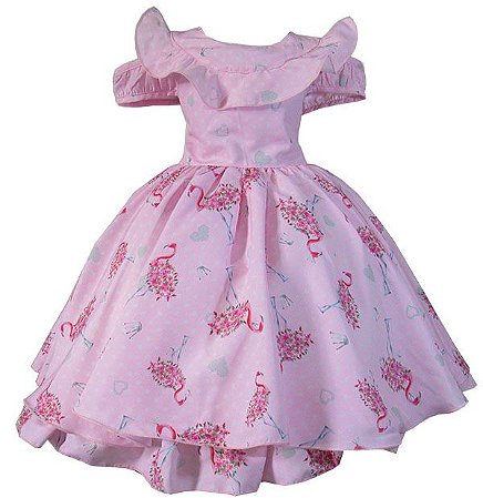 vestido tema flamingo