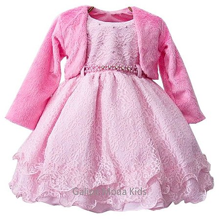 vestido bebe com bolero