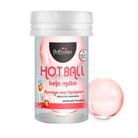 Hot Ball Dupla Beija Muito - Morango com Champanhe Hot Flowers