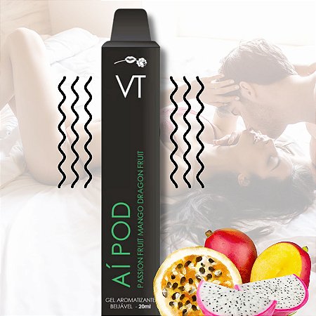 AÍ POD VIBRA - Gel Beijável Maracujá, Manga e Pitaya 20ml Hot Flowers
