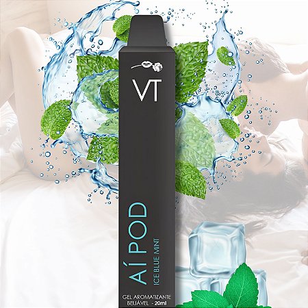 AÍ POD GELA - Gel Beijável Menta Gelada 20ml Hot Flowers