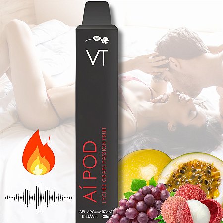 AÍ POD ESQUENTA E VIBRA - Gel Beijável Lichia, Uva e Morango 20ml Hot Flowers