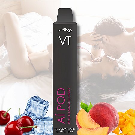 AÍ POD GELA - Gel Beijável Pêssego, Manga e Cereja 20ml Hot Flowers
