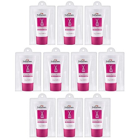 Kit Creme Excitation em Gel 25g  Embalagem c 10 unid Hot Flowers