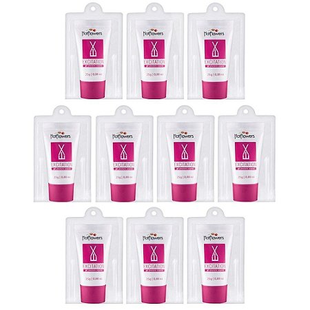 Kit Creme Excitation em Gel 25g  Embalagem c 10 unid Hot Flowers