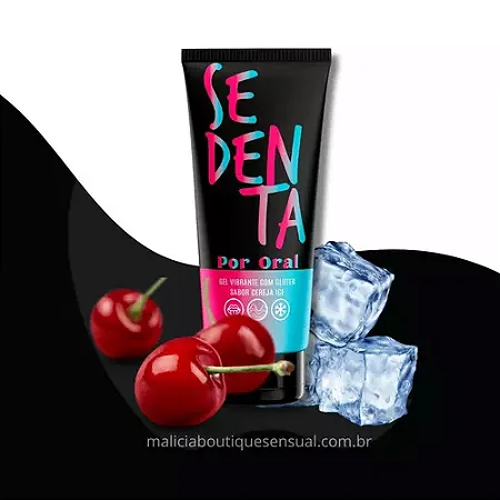 Sedenta por Oral - Gel vibrante com Glitter sabor Cereja Ice 50g - Pepper Blend