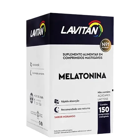 Suplemento Alimentar Lavitan Melatonina Morango 150 caps.