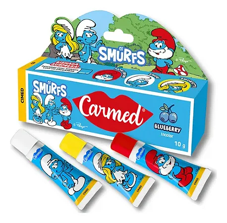 Carmed Smurfs 10g Hidratante Labial Bisnaga Surpresa