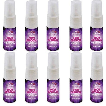 Hot Shock Viberspray 12ml - Kit c/10 Und Hot Flowers