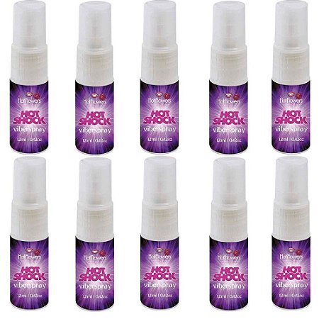 Hot Shock Viberspray 12ml - Kit c/10 Und Hot Flowers