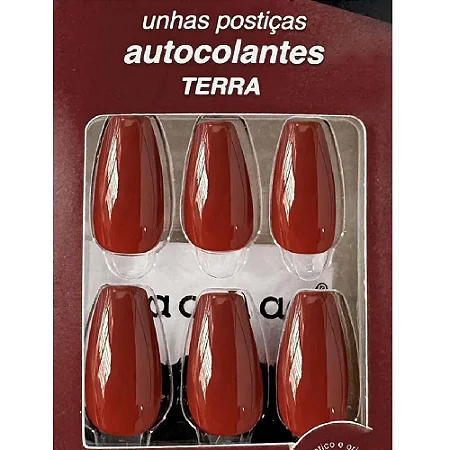 Unhas Postiças Autocolante com 24un- Macrilan - Bailarina - Cor Terra