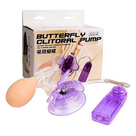 Bomba de Sucção Butterfly Vaginal Clitoral Pump com Vibrador