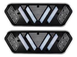 Lanterna traseira de LED mascara negra pisca sequencial 12V carreta Guerra