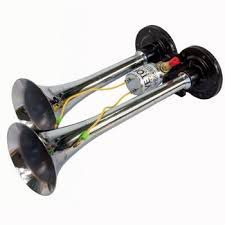 Buzina a ar cromada com solenoide 2 cornetas