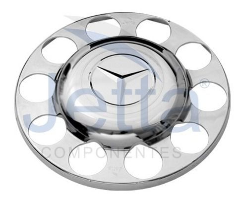 Tampa cubo cromada tração 10 furos Mercedes Benz Actros