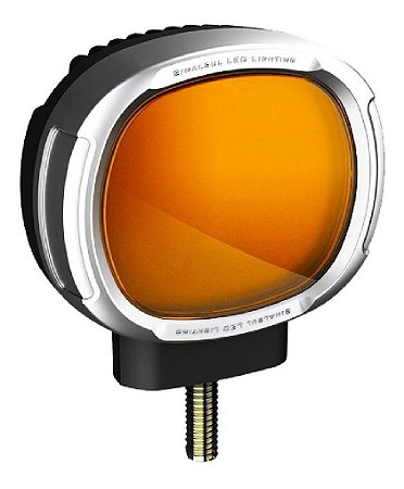 Lanterna traseira cromada amarela clássica com LED