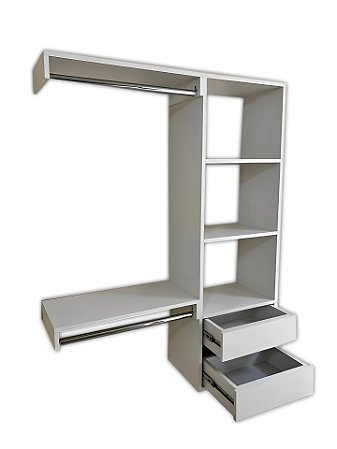 Arara Cabideiro Suspenso De Parede Closet com Gaveta Madeira Mdf