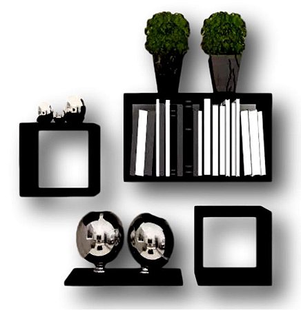 Kit 3 Nichos E 1 Prateleira Mdf 15mm