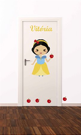 Adesivo de porta infantil-Branca de neve