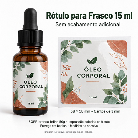 Rótulo Personalizado para Frasco 15 ml em BOPP