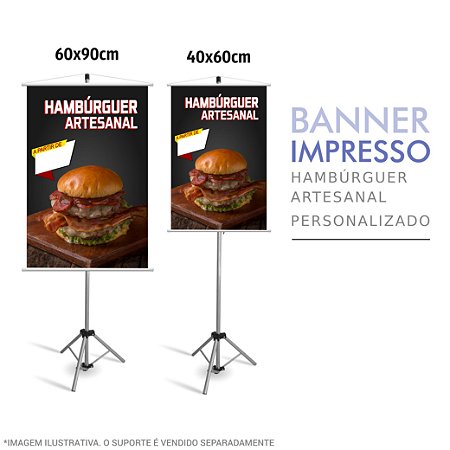 Banner Impresso de Hambúrguer Artesanal Personalizado