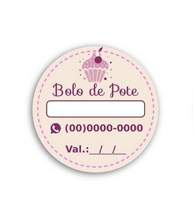 Adesivo para Bolo de Pote - Arte Grátis