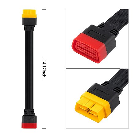 LAUNCH Cabo de extensão OBD para X431 V/V +/PRO/PRO 3/Easydiag 3.0/Mdiag/Golo Principal OBD2 Conector estendido 16 pinos macho para fêmea