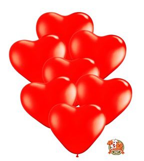 Balão Peq Coração Vermelho - 5un
