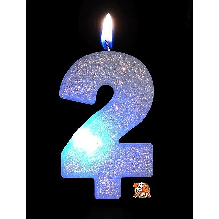 Vela Luxo de Aniversário com LED - pisca pisca (multicor)