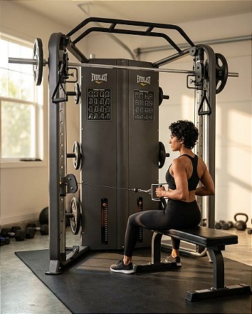 Estação de Musculação Funcional Cross Smith Everlast L101