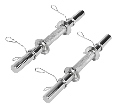 Barra 40cm Maciça Cromada com presilhas para exercícios (PAR)