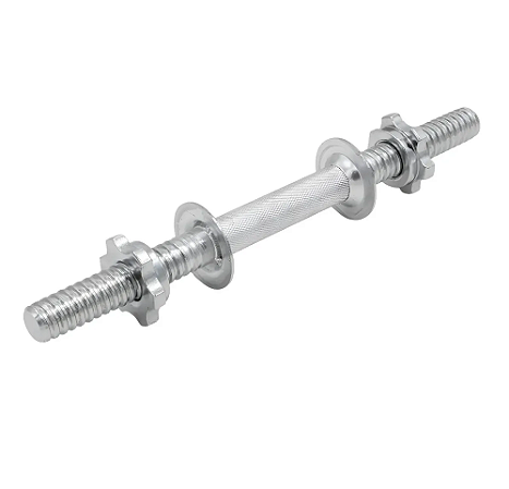 Barra Halter 40cm Rosca Maciça Com Arruela De Proteção Inox
