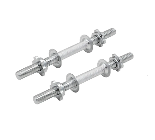 Barra Halter 40cm Rosca Maciça Com Arruela De Proteção Inox (PAR)