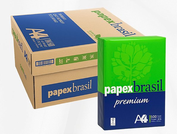 CAIXA PAPEX BRASIL A4 (10 PACOTES DE 500 FOLHAS)