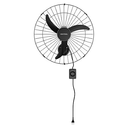 VENTILADOR DE PAREDE VENTISOL 543 (60CM/3 PAS/200W/PRETO/BIVOLT) BOX