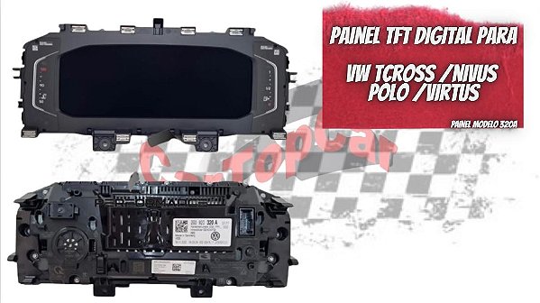 Painel Digital VW para Polo / Virtus / T Cross / Nivus