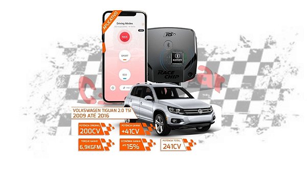 Chip De Potencia Volkswagen Tiguan 2.0 Racechip Rs V2 + App