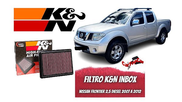 Filtro De Ar K&n Nissan Frontier 2.5 2007  A 2012 33-2381