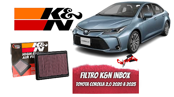 Filtro Ar K&n - Toyota Corolla 2.0 (gas/Flex)   Xei / 2020 2021 2022 / Corolla Cross 2021 em diante  - ref 33-3080