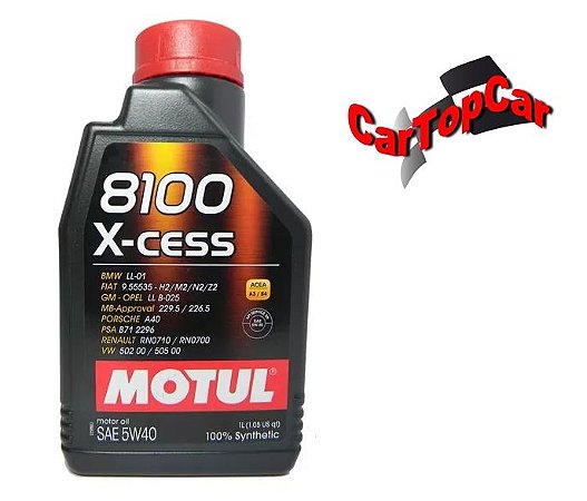 Oleo Motul 8100 X-cess 5W-40 100% Sintético Kit com 5 unidades de 1 L cada