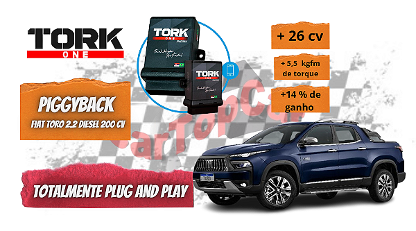 Piggyback para Nova Fiat Toro 2.2 Diesel motor com 200 cv  Turbo / Com Bluetooth