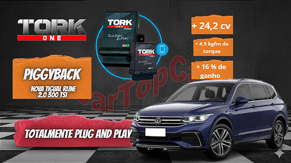 PIGGYBACK (CHIP DE POTÊNCIA) NOVA TIGUAN RLINE 186 CV 300 TSI 2024 > C/ BLUETOOTH