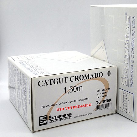 FIO SUTURA CATGUT CROMADO 0 SEM AGULHA 1,5 m