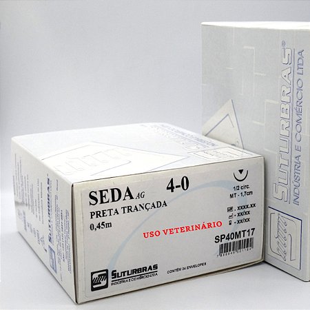 FIO SUTURA SEDA PRETA 4-0 C/ AGULHA 1/2 CIRC TRIANG 1,7 cm