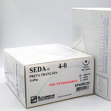 FIO SUTURA SEDA PRETA 4-0 C/ AGULHA 1/2 CIRC CILIND 2,0 cm