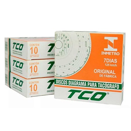 Kit 10 Discos Tacógrafo 7 dias 125km/h - TCO