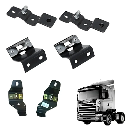 Kit Suporte/Travas Defletor Ar Frontal Scania S4 94/114/124