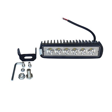 Farol milha retangular 6 LEDS - 15 X 3,5 CM BIVOLT